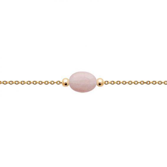 Bracelet pl-or 750 3mic quartz rose