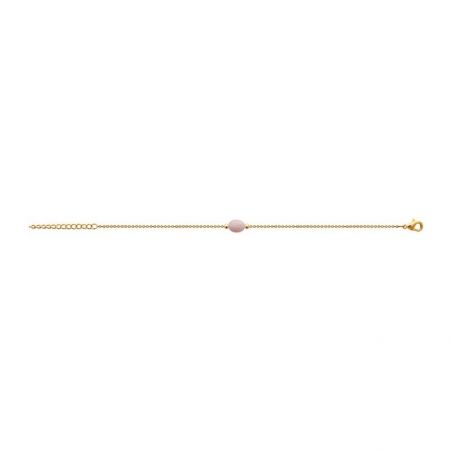 Bracelet pl-or 750 3mic quartz rose