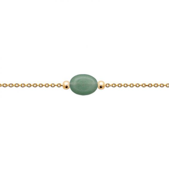 Bracelet pl-or 750 3mic quartzite vert