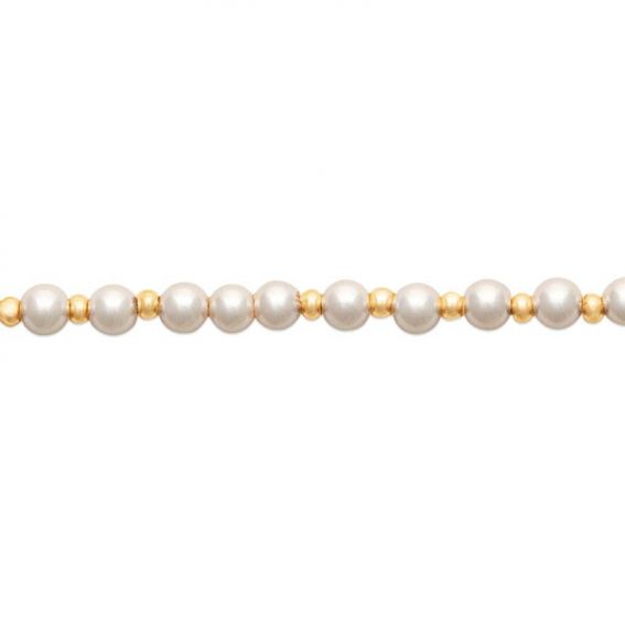 Bracelet pl-or 750 3mic perles imit