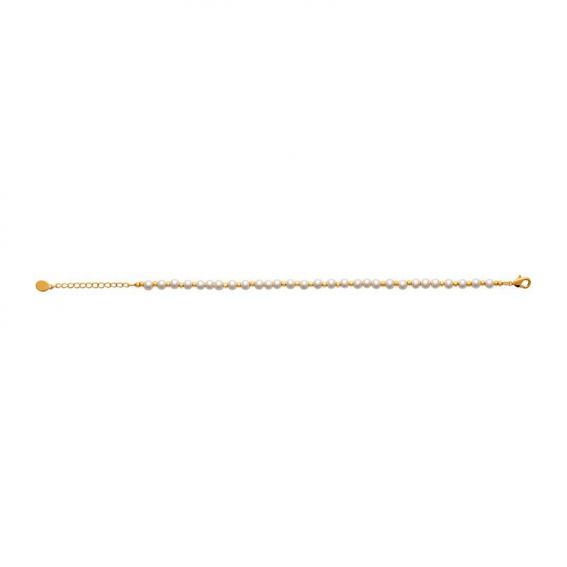 Bracelet pl-or 750 3mic perles imit