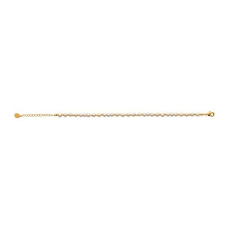 Bracelet pl-or 750 3mic perles imit