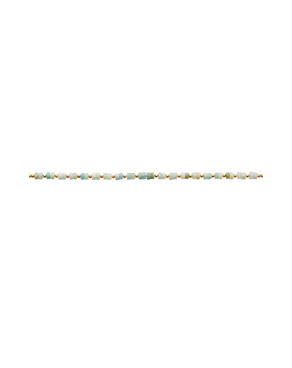 Bracelet pl-or 750 3mic amazonite