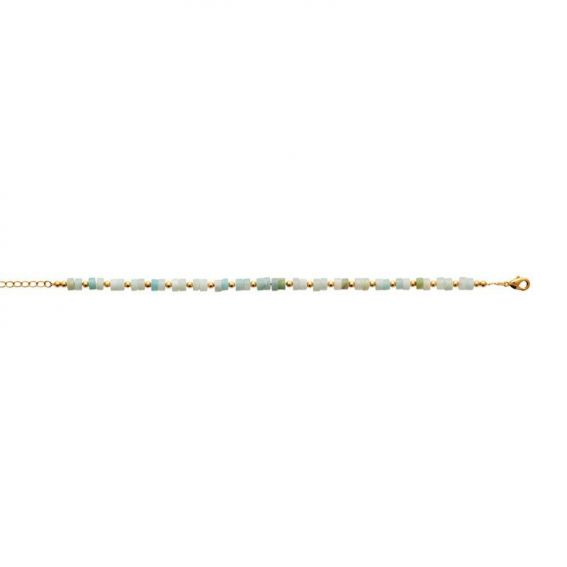 Bracelet pl-or 750 3mic amazonite