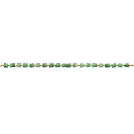 Bracelet pl-or 750 3mic quartzite vert