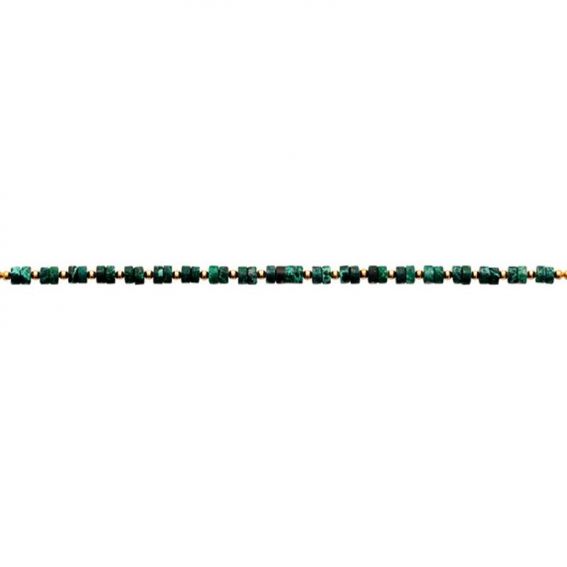 Bracelet pl-or 750 3mic jaspe vert traite