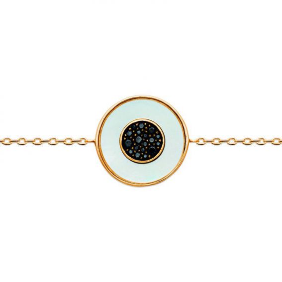 Bracelet pl-or 750 3mic nacre ps