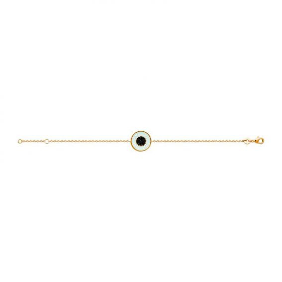 Bracelet pl-or 750 3mic nacre ps