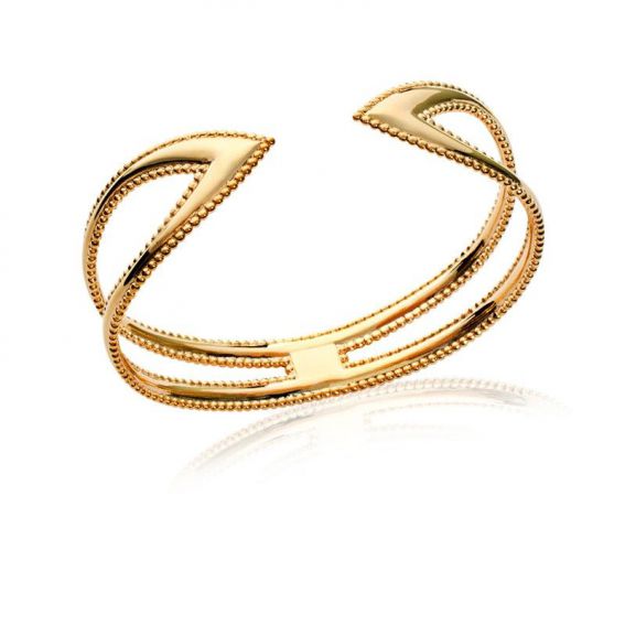Open bangle with golden tip