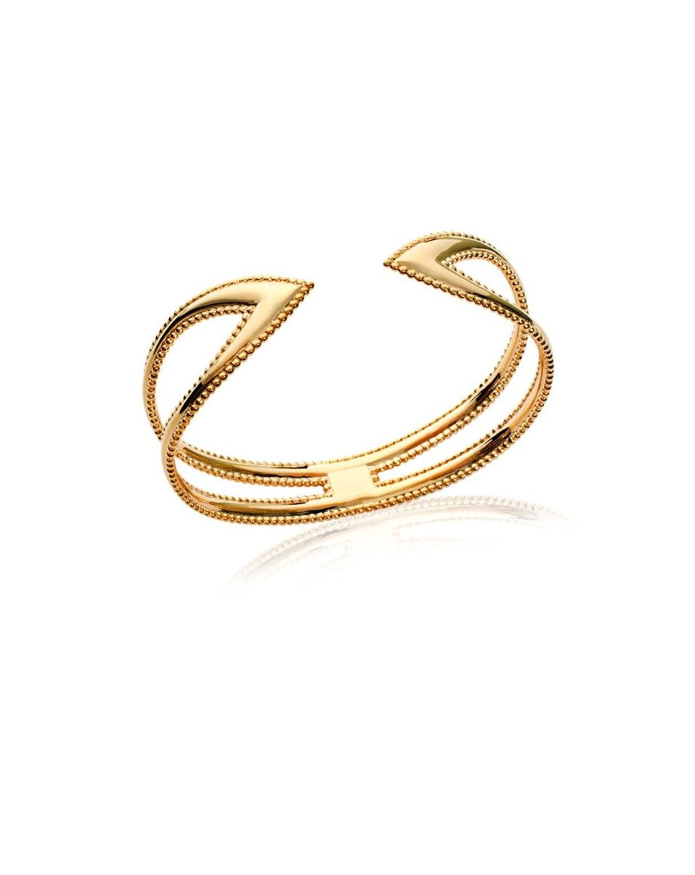 Open bangle with golden tip