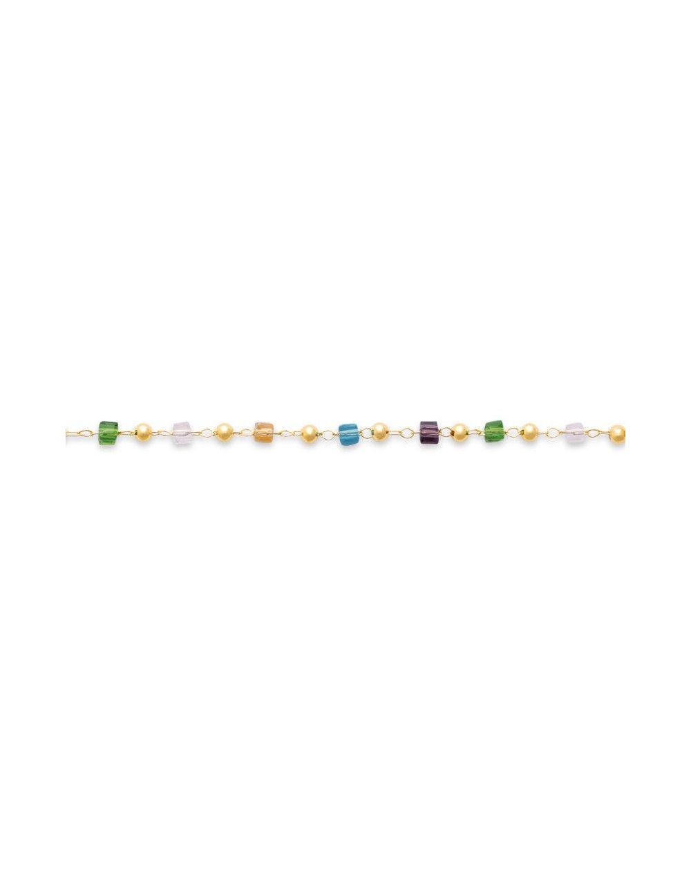 Bracelet pl-or 750 3mic cristal