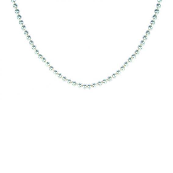 Collier pl-or 750 3mic perles imit