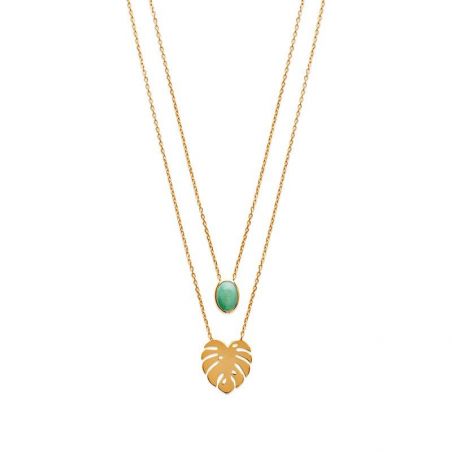 Collier pl-or 750 3mic aventurine