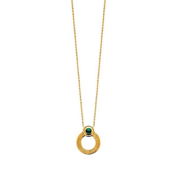 Collier pl-or 750 3mic malachite