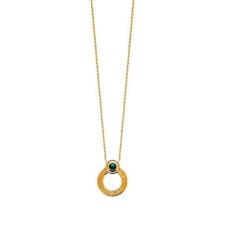 Collier pl-or 750 3mic malachite