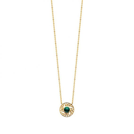 Collier pl-or 750 3mic malachite