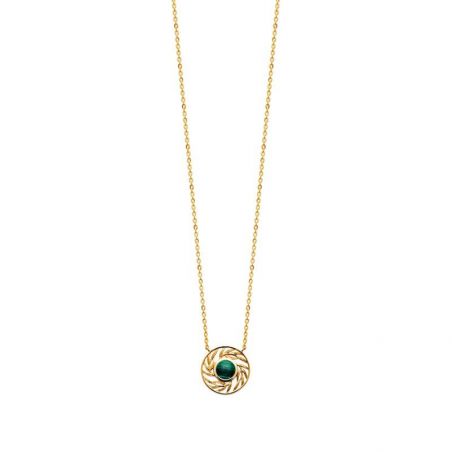 Collier pl-or 750 3mic malachite