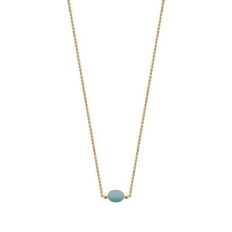 Collier pl-or 750 3mic amazonite