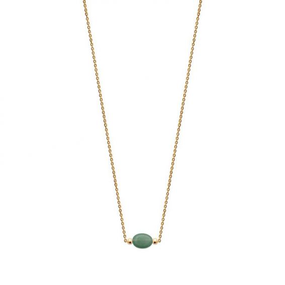Collier pl-or 750 3mic quartzite vert