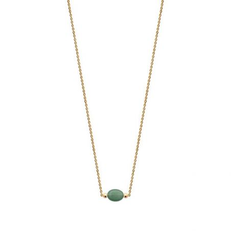 Collier pl-or 750 3mic quartzite vert