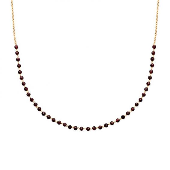 Collier pl-or 750 3mic grenat