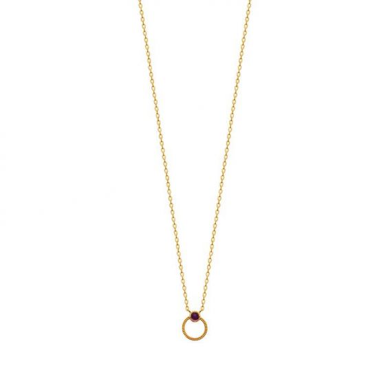 Collier pl-or 750 3mic amethyste