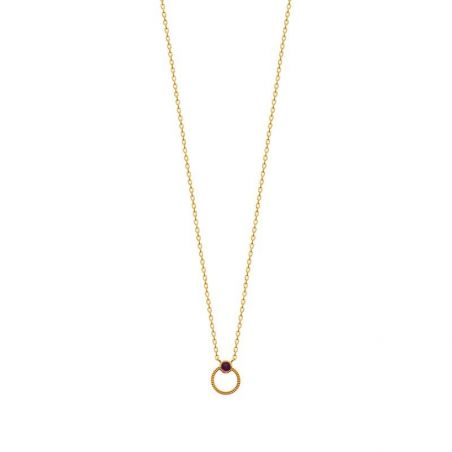Collier pl-or 750 3mic amethyste