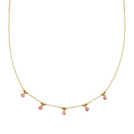Collier pl-or 750 3mic tourmaline rose