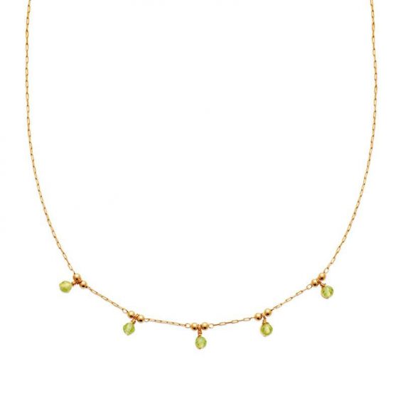 Collier pl-or 750 3mic peridot
