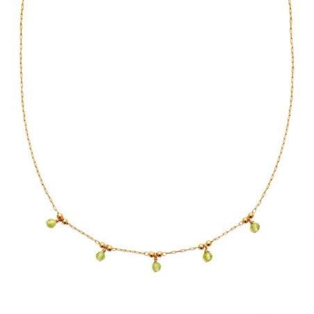 Collier pl-or 750 3mic peridot