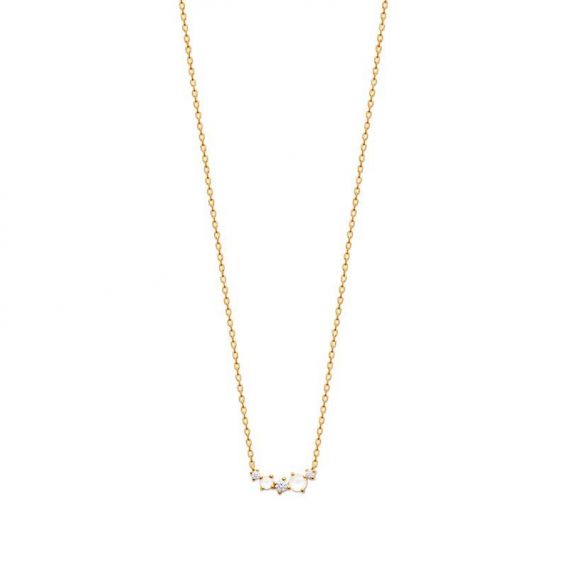 Collier pl-or 750 3mic pierre de lune