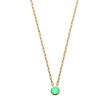 Collier pl-or 750 3mic amazonite