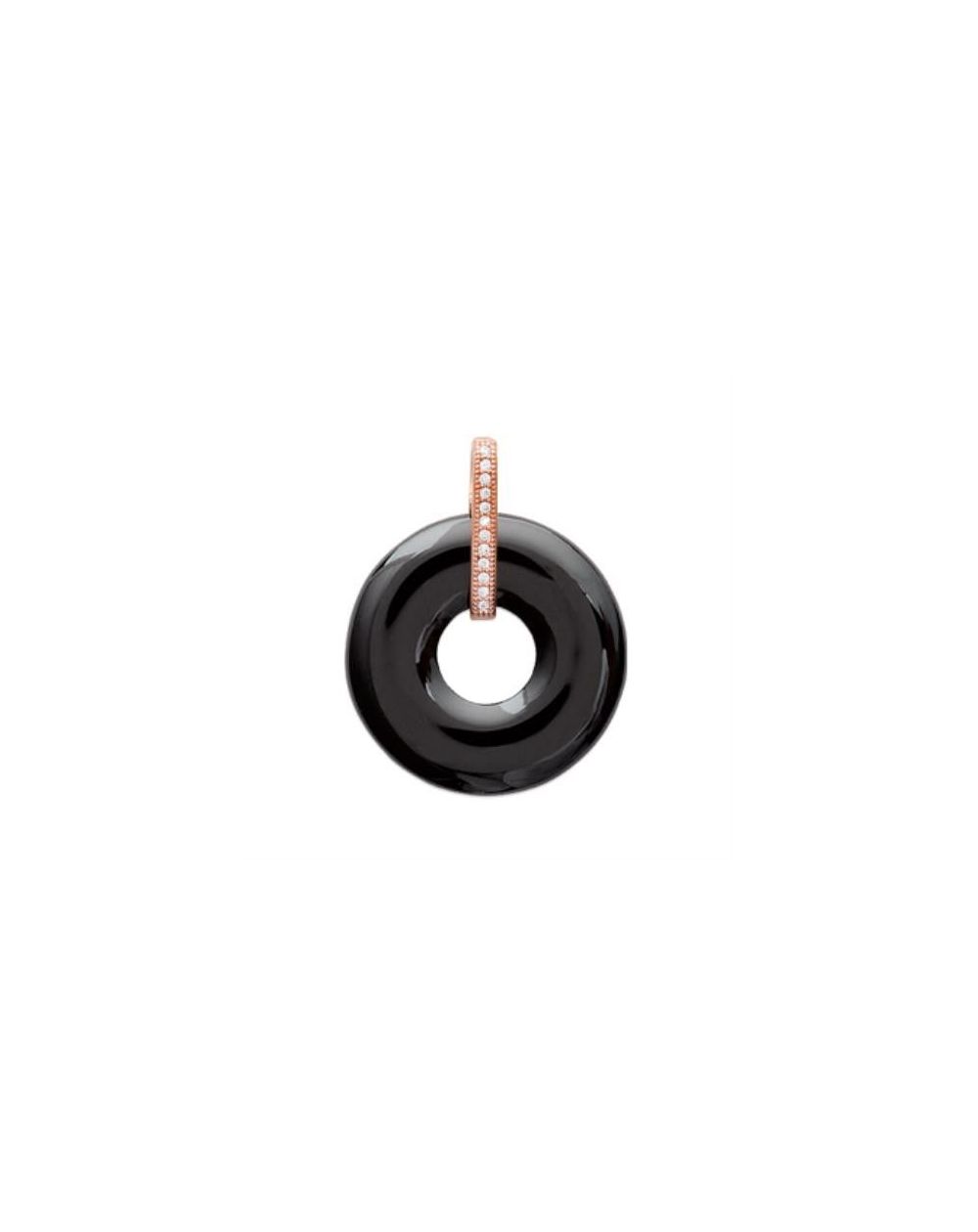 Pendentif pl-or 750 3mic rose oz ceramique