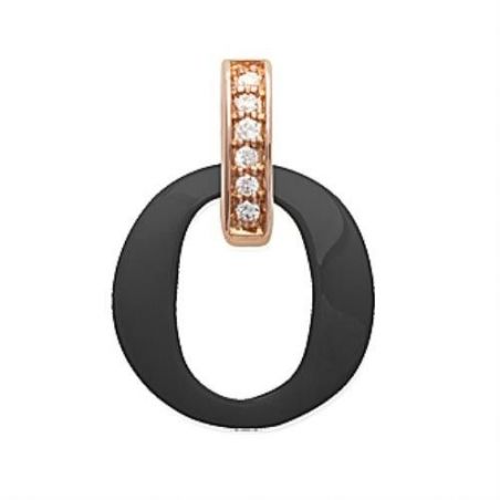 Pendentif pl-or 750 3mic rose oz ceramique