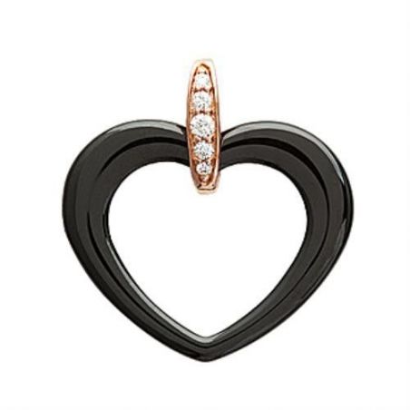 Pendentif pl-or 750 3mic rose oz ceramique