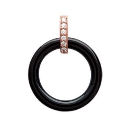 Pendentif pl-or 750 3mic rose oz ceramique