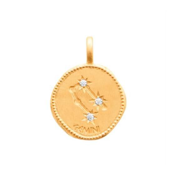 Pendentif pl-or 750 3mic oz gemeaux
