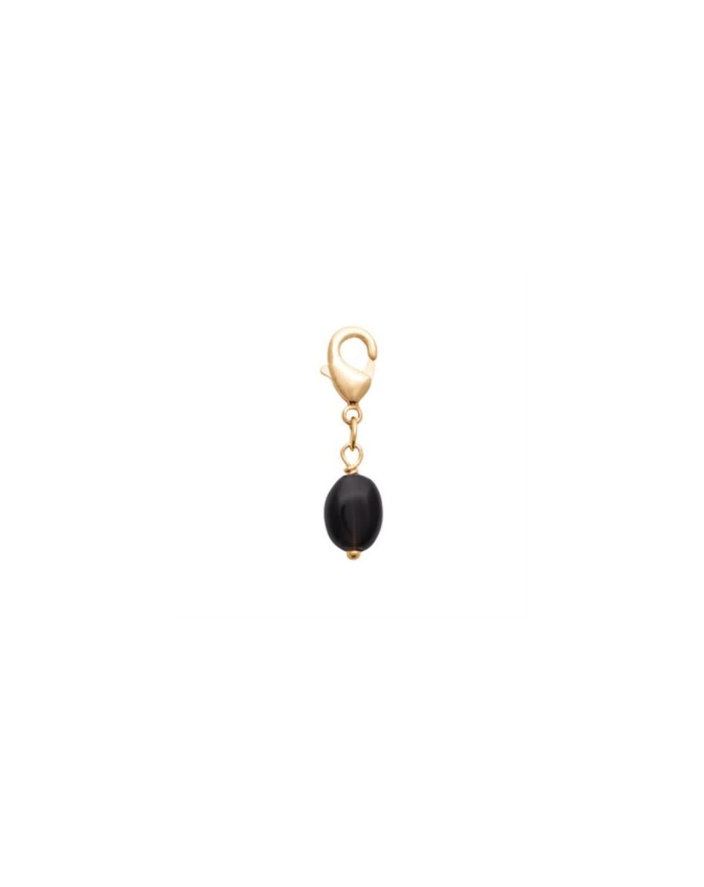 Pendentif pl-or 750 3mic obsidienne noire