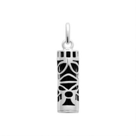 Pendentif argent 925 rhodie imit onyx