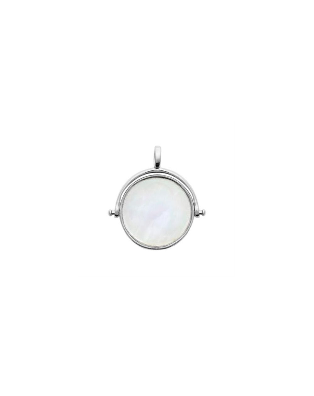 Pendentif argent 925 rhodie nacre