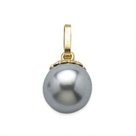 Pendentif pl-or 750 3mic perles imit
