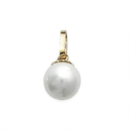 Pendentif pl-or 750 3mic perles imit