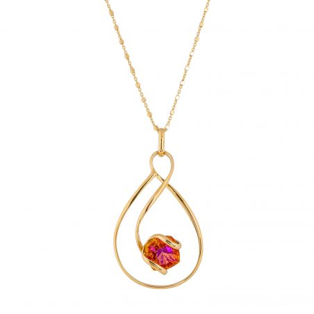 oval Swarovski mint crystal necklace