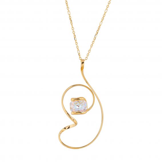 ovale Swarovski munt kristal ketting