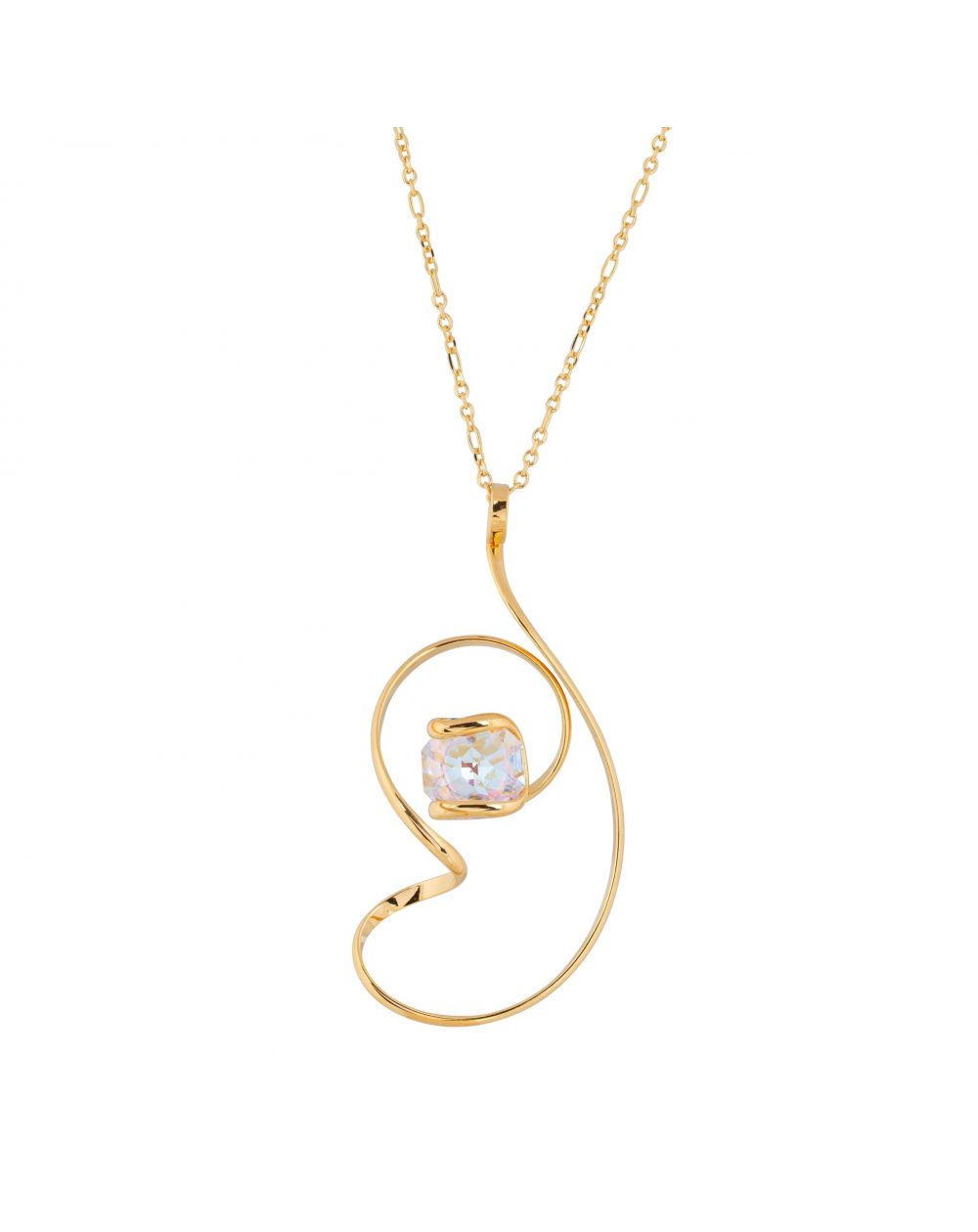 oval Swarovski mint crystal necklace