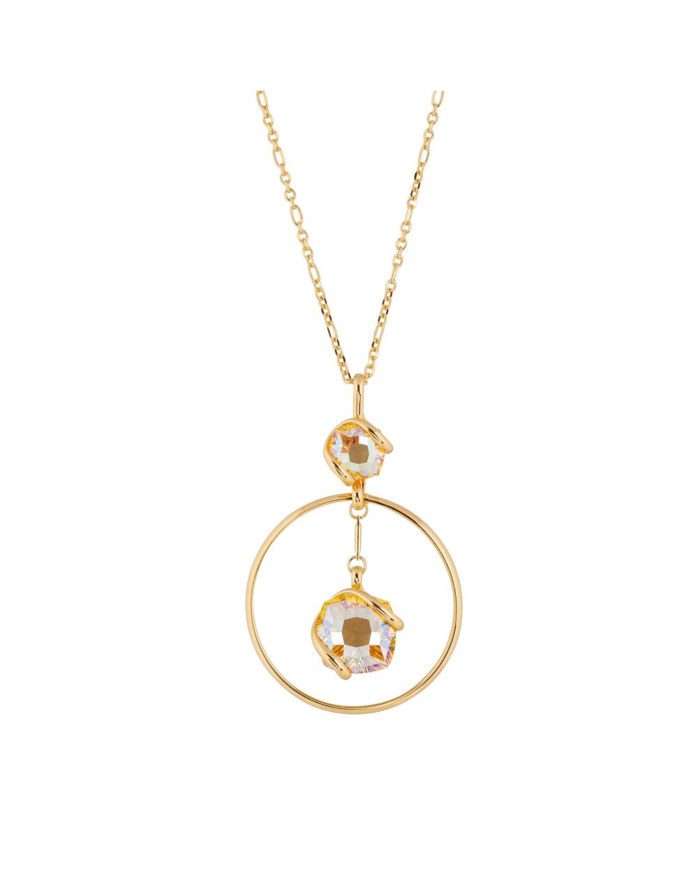 oval Swarovski mint crystal necklace