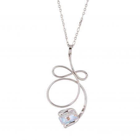 oval Swarovski mint crystal necklace