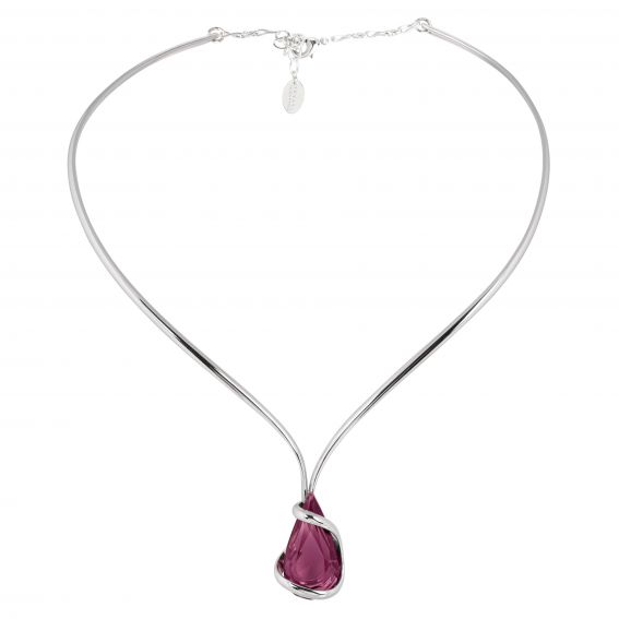 oval Swarovski mint crystal necklace