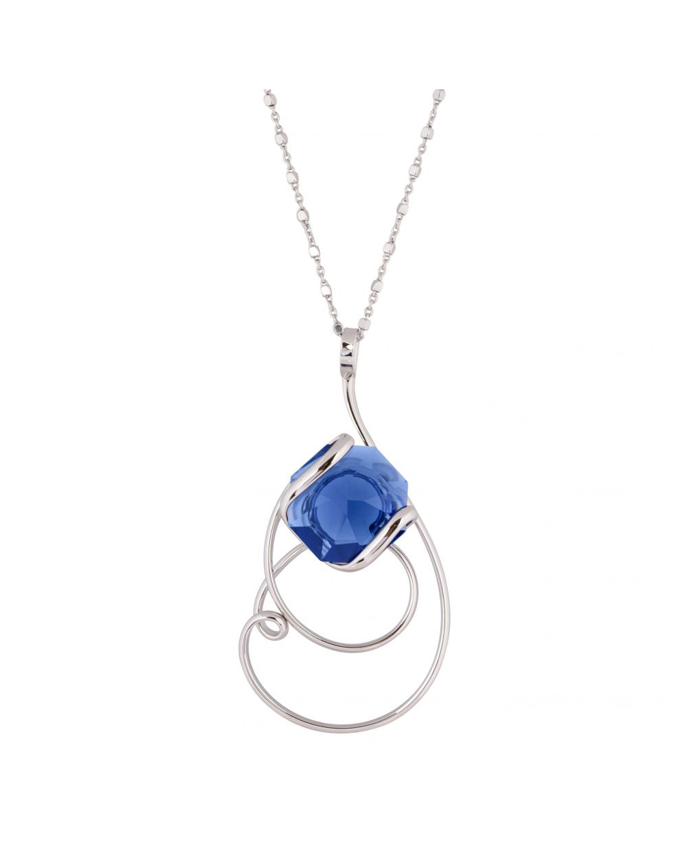 oval Swarovski mint crystal necklace