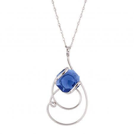 oval Swarovski mint crystal necklace